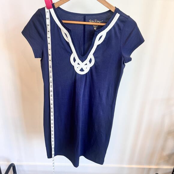 Lilly Pulitzer Navy Blue Brewster Dress Embordered Nautical Womens Size Small - Picture 6 of 8